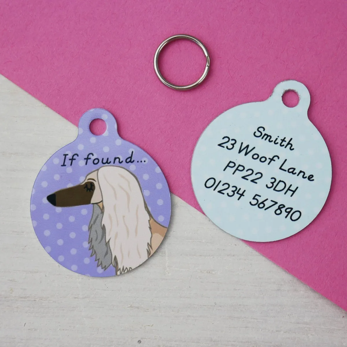 Afghan Hound Dog Tag Personalised