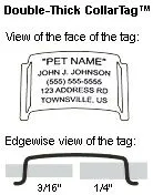 Boomerang Double-Thick Slide On Dog CollarTag™ - Stainless Steel