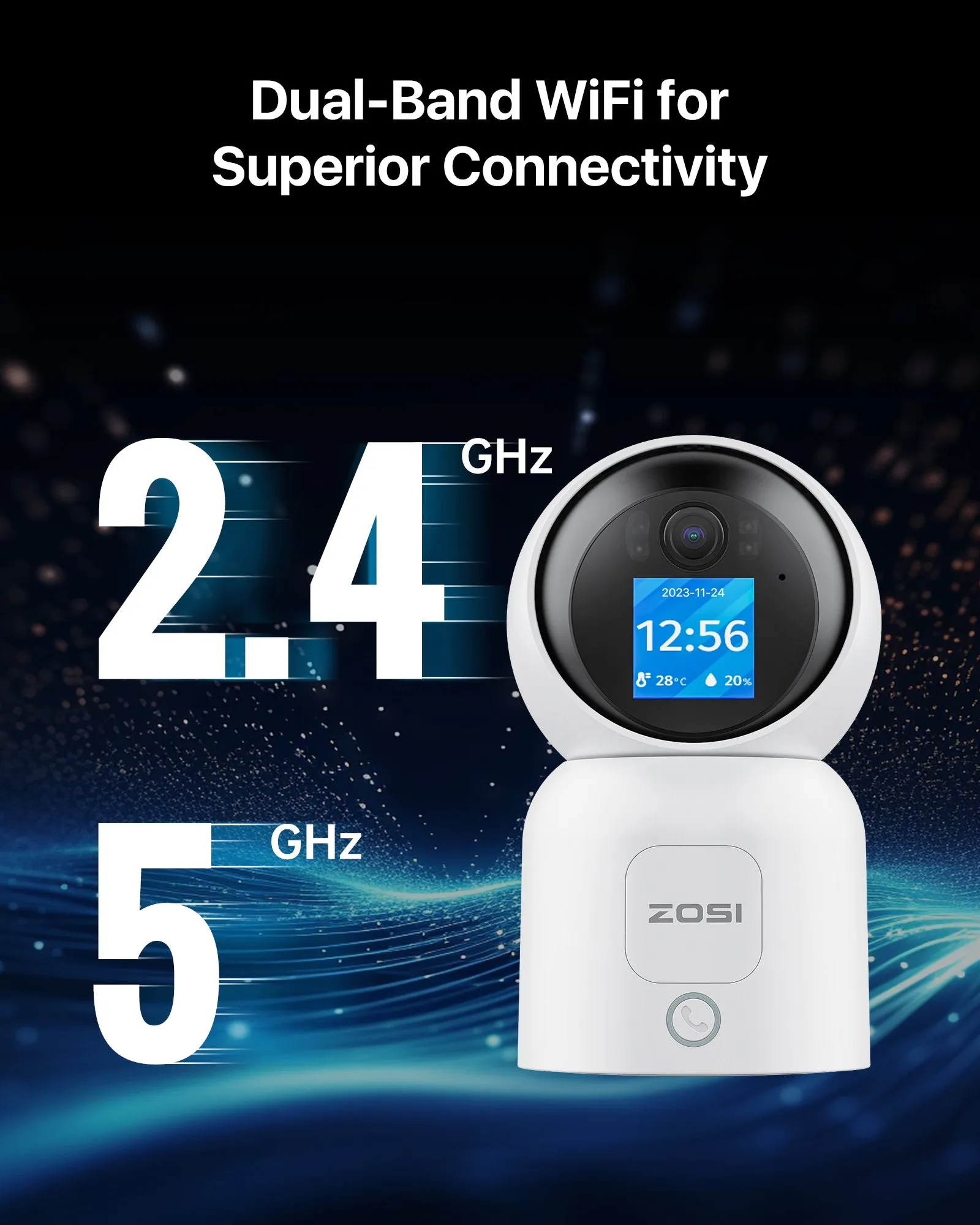 C519 4K 2.4GHz /5GHz Dual Band Baby/Pet Monitor   Max 256GB Local Storage