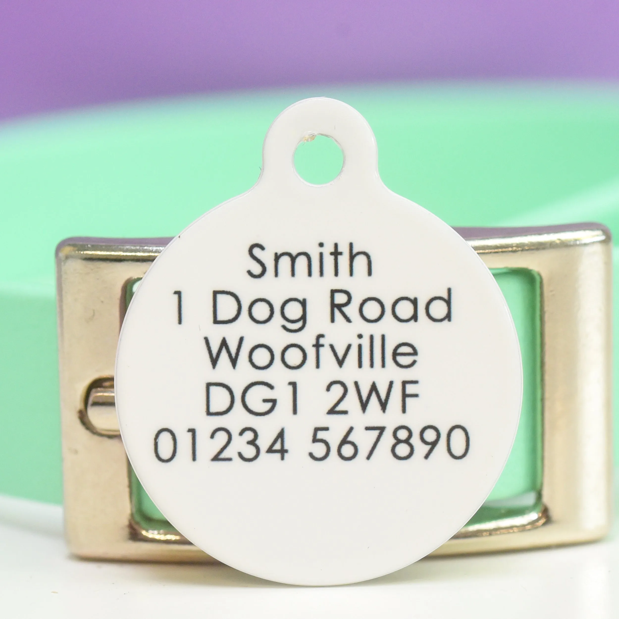 Classic White Initial Pet ID Tag Personalised