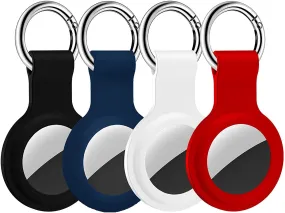 Compatible with Airtag Case Keychain Air Tag Case Holder Silicone Airtags Key Ring Cases Air Tags Key Chain Compatible with Apple Airtag GPS Item Finders Accessories 4 Pack